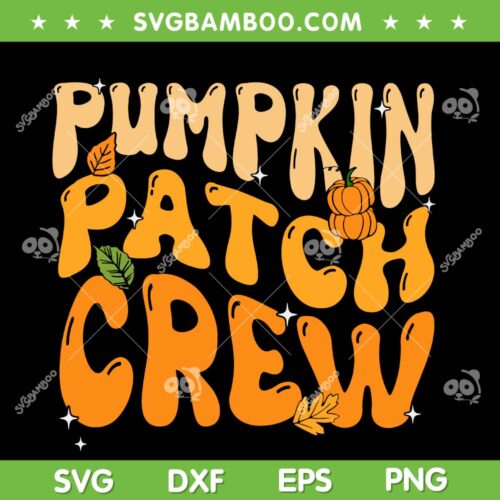 Retro Groovy Pumpkin Patch Crew SVG PNG, Thanksgiving Fall Autumn SVG, Halloween And Autumn DXF SVG PNG EPS