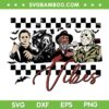 Retro Halloween Horror Characters SVG, Horror Halloween Spooky Vibes SVG, Vibes Characters Halloween DXF SVG PNG EPS