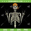Rocker Skater Skeleton SVG PNG, Skeleton Cap Cool Halloween SVG, Skeleton Skate DXF SVG PNG EPS