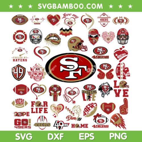 San Francisco 49ers Mega Bundle SVG, NFL Football Teams SVG Bundle, 49ers Logo DXF SVG PNG EPS