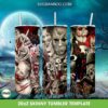 Scary Horror Movie Characters Group Tumbler Wrap PNG, Scary Movie Characters 20oz Skinny Tumbler Template PNG