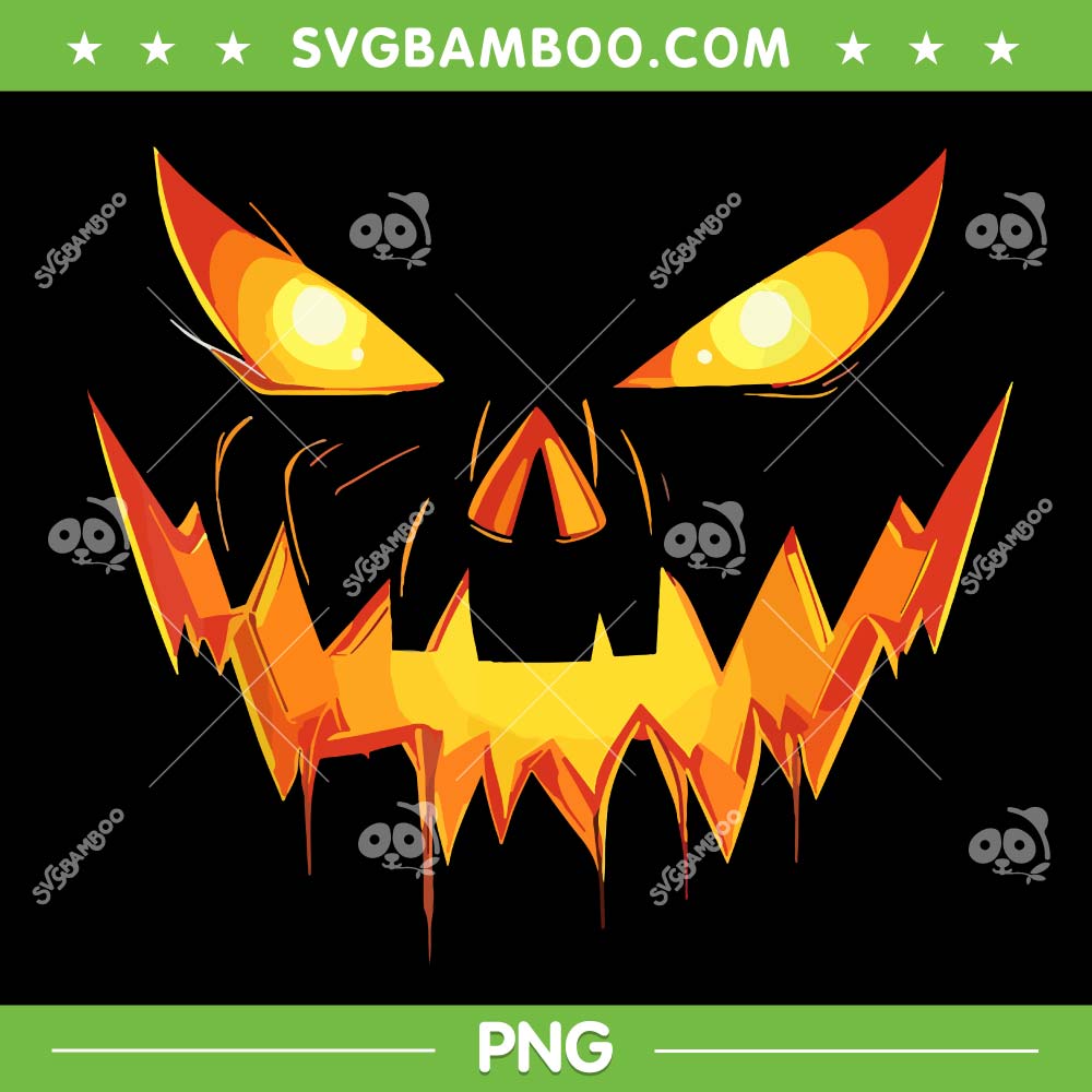 Scary Spooky Ja-ck O Lan-tern Face Pumpkin Png, Spooky Ja-ck OLan-tern Face  Png - Crella