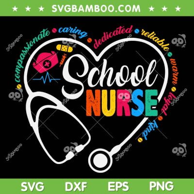 School Nurse SVG PNG, Vintage Love Heart Nurse Life SVG, Nurse Lover DXF SVG PNG EPS