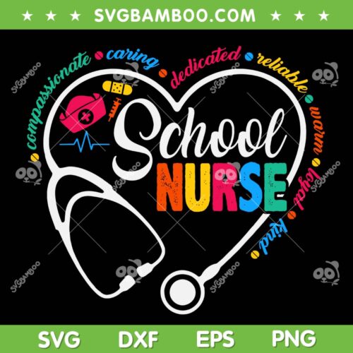 School Nurse SVG PNG, Vintage Love Heart Nurse Life SVG, Nurse Lover DXF SVG PNG EPS