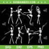 Skeleton Ballerinas Ballet Dance SVG PNG, Cute Halloween Costume Girl SVG, Dancing Skeletons DXF SVG PNG EPS