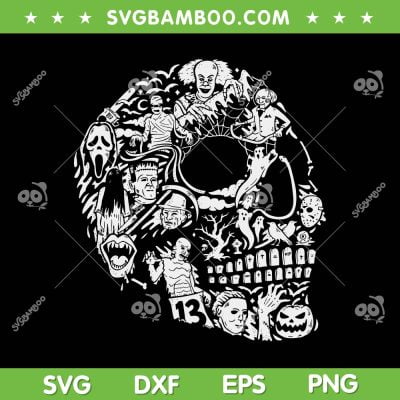 Skull Horror Movie Characters SVG PNG, Halloween Skull Scary Spooky SVG, Halloween Horror Characters DXF SVG PNG EPS Skull Horror Movie Characters SVG PNG, Halloween Skull Scary Spooky SVG, Halloween Horror Characters DXF SVG PNG EPS