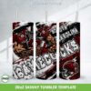 South Carolina Gamecocks 3D Inflated Tumbler Wrap PNG, NCAA Gamecocks Football 20oz Skinny Tumbler Template PNG 