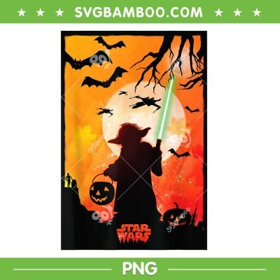 Star Wars Yoda Halloween PNG, Baby Yoda Scary PNG, Star Wars Halloween PNG