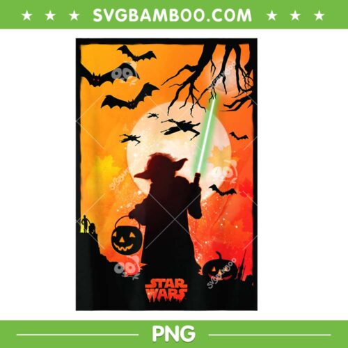 Star Wars Yoda Halloween PNG, Baby Yoda Scary PNG, Star Wars Halloween PNG