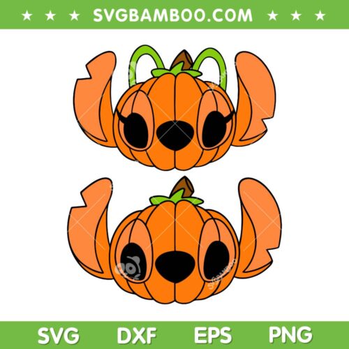 Stitch Pumpkin Head SVG PNG, Disney Halloween Pumpkin SVG, Pumpkin Disney Stitch DXF SVG PNG EPS