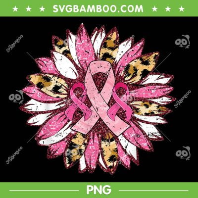 Sunflower Pink Breast Cancer Awareness PNG, Sunflower Breast Cancer PNG, Sunflower Pink Ribbon PNG