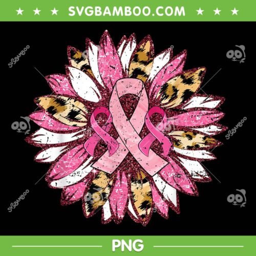 Sunflower Pink Breast Cancer Awareness PNG, Sunflower Breast Cancer PNG, Sunflower Pink Ribbon PNG