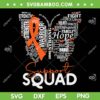 Support Squad Orange Ribbon SVG PNG, Leukemia Blood Cancer Awareness SVG, Butterfly Support Squad DXF SVG PNG EPS