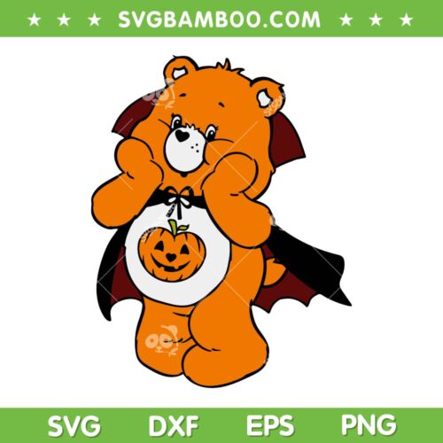 Sweet Bear SVG PNG, Care Bears Halloween Pumpkin SVG, Teddy Bear DXF SVG PNG EPS