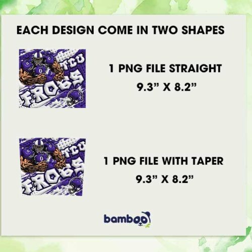 TCU Horned Frogs 3D Inflated Tumbler Wrap PNG, TCU Football 20oz Skinny Tumbler Template PNG TCU Horned Frogs 3D Inflated Tumbler Wrap PNG, TCU Football 20oz Skinny Tumbler Template PNG