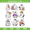 Teacher Halloween Ghost SVG PNG, Retro Ghosts Read More Books SVG, Ghost Reading Books DXF SVG PNG EPS