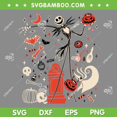 The Nightmare Before Christmas Jack Zero SVG, Disney Jack Skellington Halloween SVG, Jack Skellington DXF SVG PNG EPS