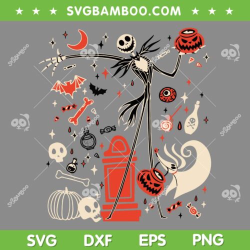 The Nightmare Before Christmas Jack Zero SVG, Disney Jack Skellington Halloween SVG, Jack Skellington DXF SVG PNG EPS