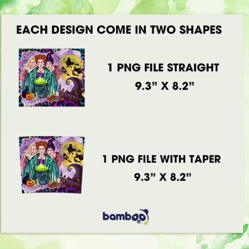 The Sanderson Sisters Halloween Spooky Tumbler Wrap PNG, Hocus Pocus 20oz Skinny Tumbler Template PNG