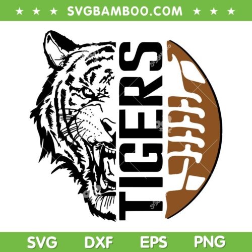 Tigers Swash School SVG PNG, Tigers Spirit Orange Football SVG, Football School Fans DXF SVG PNG EPS