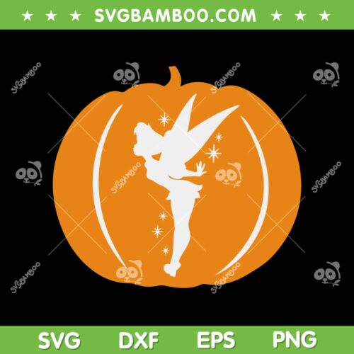 Tinker Bell Halloween Pumpkin SVG PNG, Halloween Tinkerbell Pumpkin SVG, Fall Tinkerbell DXF SVG PNG EPS