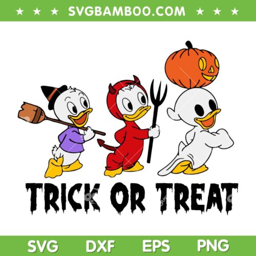 Trick Or Treat Halloween Duck SVG PNG, Duck Halloween Masquerade SVG, Cute Donald Duck DXF SVG PNG EPS