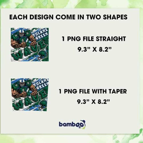 Tulane Green Wave 3D Inflated Tumbler Wrap PNG, NCAA Logo 20oz Skinny Tumbler Template PNG Tulane Green Wave 3D Inflated Tumbler Wrap PNG, NCAA Logo 20oz Skinny Tumbler Template PNG