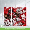 Utah Utes 3D Inflated Tumbler Wrap PNG, Football NCAA Logo 20oz Skinny Tumbler Template PNG