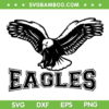 Vintage Eagles Flying Bird SVG PNG, Philadelphia Eagles Black And White SVG, Philadelphia Eagles Logo DXF SVG PNG EPS