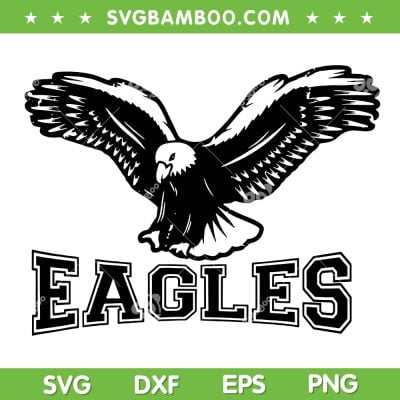 Vintage Eagles Flying Bird SVG PNG, Philadelphia Eagles Black And White SVG, Philadelphia Eagles Logo DXF SVG PNG EPS