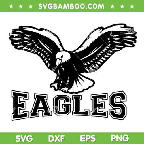 Vintage Eagles Flying Bird SVG PNG, Philadelphia Eagles Black And White SVG, Philadelphia Eagles Logo DXF SVG PNG EPS