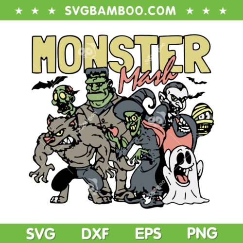 Halloween Monster Mash SVG PNG, Boo Ghost Witch Monster SVG, Monster Squad Friends DXF SVG PNG EPS