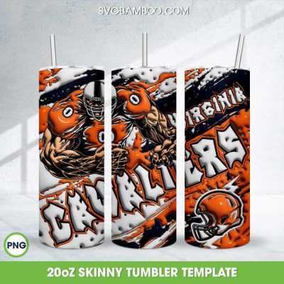 Virginia Cavaliers 3D Inflated Tumbler Wrap PNG, Cavaliers Football Teams 20oz Skinny Tumbler Template PNG Virginia Cavaliers 3D Inflated Tumbler Wrap PNG, Cavaliers Football Teams 20oz Skinny Tumbler Template PNG
