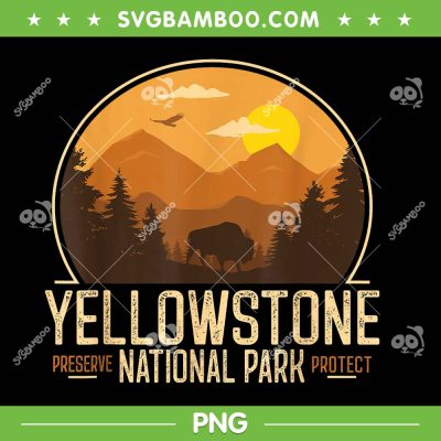 Yellowstone National Park PNG, Adventure Retro PNG, National Park Buffalo PNG