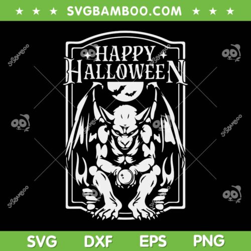 Gargoyle Happy Halloween SVG PNG, Gargoyle Tarot Card SVG, Happy Gargoyle DXF SVG PNG EPS