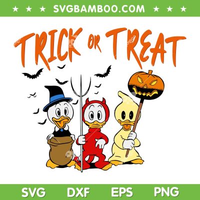 Huey Dewey And Louie Trick Or Treat SVG, Donald Duck And Friends Halloween SVG, Cute Duck Halloween DXF SVG PNG EPS Huey Dewey And Louie Trick Or Treat SVG, Donald Duck And Friends Halloween SVG, Cute Duck Halloween DXF SVG PNG EPS
