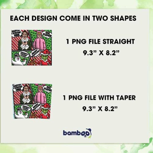 3D Inflated Christmas Friends Tumbler Wrap PNG, Elf Ralphie Bunny Snowman Grinch 20oz Skinny Tumbler Template PNG