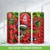 3D Inflated Grinch Mode Tumbler Wrap PNG, Christmas Grinch Coffee 20oz Skinny Tumbler Template PNG