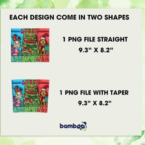 3D Inflated Grinch Whoville Tumbler Wrap PNG, Merry Mt Crumpit Grinch Road 20oz Skinny Tumbler Template PNG