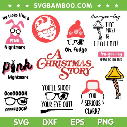A Christmas Story SVG Bundle, Home Alone SVG Bundle, Christmas Kevin DXF SVG PNG EPS
