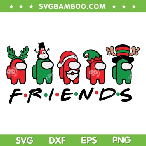 Among Us Christmas Friends SVG PNG, Xmas Gamer Among Us SVG, Friends Among Christmas DXF SVG PNG EPS