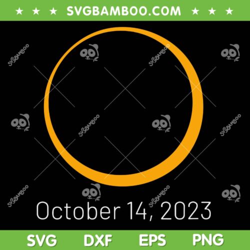Annular Solar Eclipse October 14 2023 SVG, Annular Eclipse 2023 SVG, Eclipse Astronomy DXF SVG PNG EPS