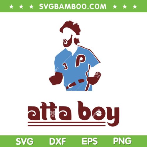 Atta Boy Phillies SVG PNG, Vintage Bryce Harper SVG, MLB Philadelphia Phillies DXF SVG PNG EPS