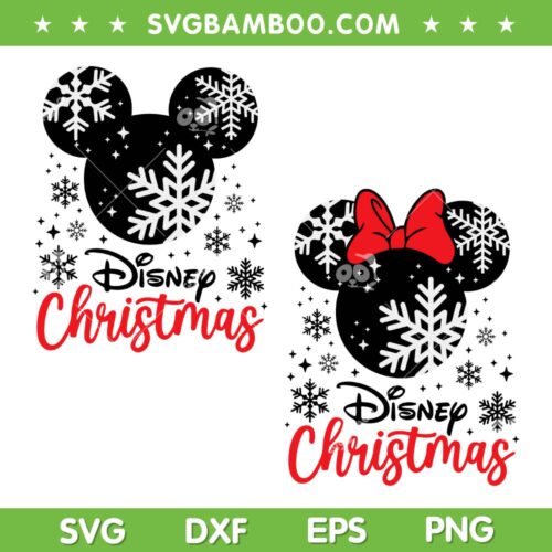 2 Files Disney Christmas SVG PNG, Christmas Mickey And Minnie SVG, Mouse Christmas DXF SVG PNG EPS