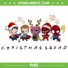 Chibi Avengers Christmas Squad PNG, Chibi Avengers Santa Hat PNG, Superhero Squad PNG