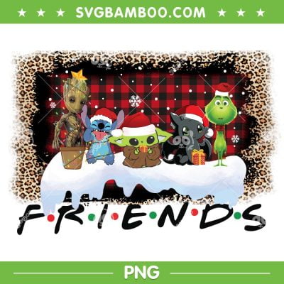 Chibi Christmas Movie Friends PNG, Groot Stitch Yoda Stitch Merry Christmas PNG, Friends Christmas PNG