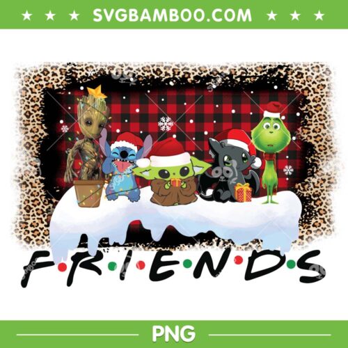 Chibi Christmas Movie Friends PNG, Groot Stitch Yoda Stitch Merry Christmas PNG, Friends Christmas PNG
