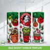 Christmas Grinch Coffee Latte Tumbler Wrap PNG, Grinchmas Coffee 20oz Skinny Tumbler Template PNG