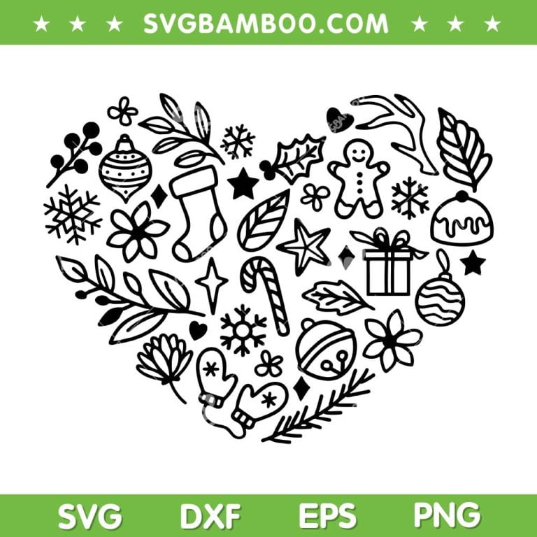 Christmas Heart SVG PNG