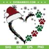 Christmas Santa Heart Paw SVG PNG, Santa Paw SVG, Funny Christmas Hat DXF SVG PNG EPS